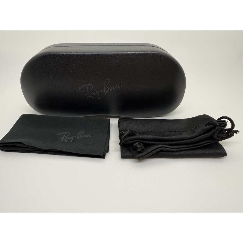 Ray Ban Universal Black Hard Case 6.5” for Sunglasses, Cleaning Cloth & Pouch